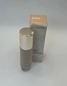 Clarins Everlasting Longwearing Hydrate Matte Foundation 100C Lily 1oz Damage Bx - Picture 1 of 5