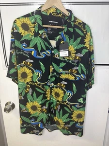 Mens The Hundreds Sunflower Button Up Shirt Size XL Brand New - Picture 1 of 8