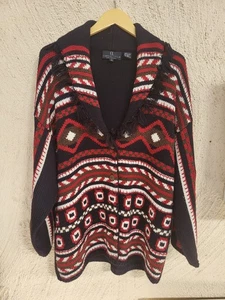 Carole Little Button Up Cardigan XL Wool Blend 48" Chest EUC - Picture 1 of 4