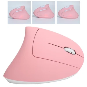 Pink Vertical Mouse USB Wireless Office Gaming Rechargeable Computer Accesso NEW - Picture 1 of 24