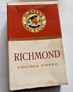 VINTAGE PLAYERS RICHMOND CIGARETTE PACK OF 10 UK MADE EMPTY - Foto 1 di 2