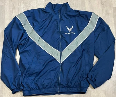 Chaqueta cortavientos de colección años 90 de la Fuerza Aérea cremallera completa bloque de color para hombre pequeña Foto 1 de 4