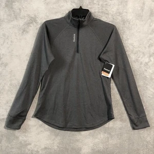 NWT Reebok Performance 1/4 Zip Top Womens Small Active Wear Gray Speed Wick - Picture 1 of 12