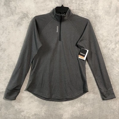 NWT Reebok Performance 1/4 Zip Top Womens Small Active Wear Gray Speed Wick - Image 1 of 4