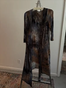 Spolverino lungo donna. Taglia M. Tie Dye Con Tasche - Foto 1 di 7