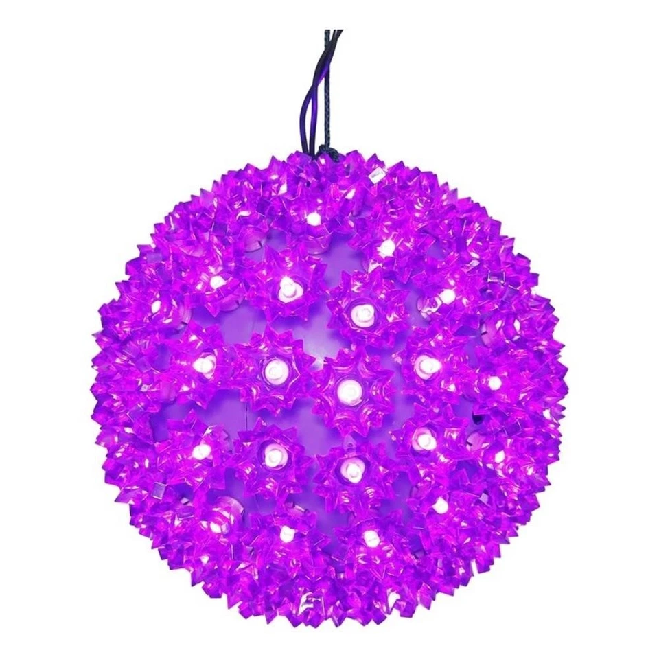 Рождественское украшение Vickerman 6 дюймов сфера звездного света со светодиодами фиолетовое - Изображение 1 из 1