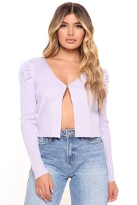 Lavendel Ripp Strickjacke Oberteil - Bild 1 von 9