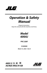 JLG 600AJ Boom Lift Maintenance Operation Operators Manual 31220383 - Picture 1 of 9