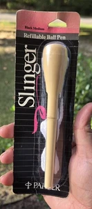 NOS Parker Slinger Refillable Ball Pen w/ White Cord Yellow Black Medium Ink  - Picture 1 of 8