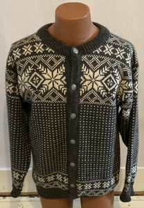 Dale of Norway 100% Pure Wool Nordic Button Cardigan Women's Sweater Gray L 52 - Picture 1 of 1