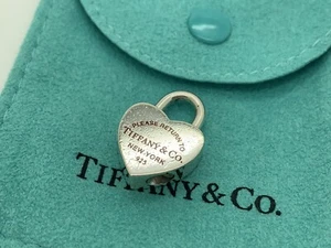 Tiffany & Co. Sterling Silver Return To Red Enamel Heart Lock Charm Pendant - Picture 1 of 7