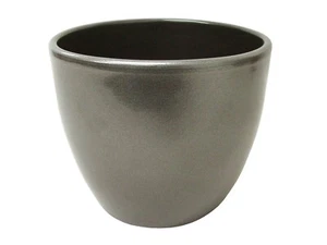 (00536-32939) Small Black Concave Ceramic Planter - Picture 1 of 1