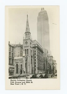 Marmor Stiftskirche ~ 5th Ave & 29th St., New York ~ RPPC Vintage Postkarte - Bild 1 von 2