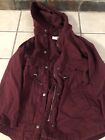 Girls Old Navy Hooded Military Jacket Maroon Size L (10-12)