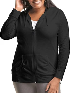 Just My Size Women'S Full Zip Slub Hoodie plus Size - Picture 1 of 12