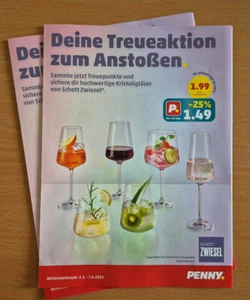 Penny Treuepunkte Schott Zwiesel | 2x volle Hefte 110 Punkte - Bild 1 von 2