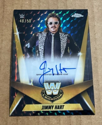 2025 Topps Chrome WWE Jimmy Hart On Card Auto Legends Gold /50 - Image 1 of 2