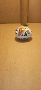 Vintage Limoges  Porcelain Hand Painted Floral Egg Trinket Box France - Picture 1 of 4