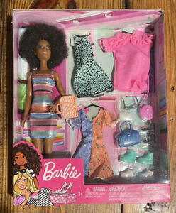 Mattel Barbie Doll Fashion Party With 4 Dresses Accessories African American