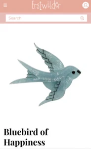 RARE ErstWilder “Bluebird of Happiness” Brooch 2016, Still In Original Packaging - Picture 1 of 6