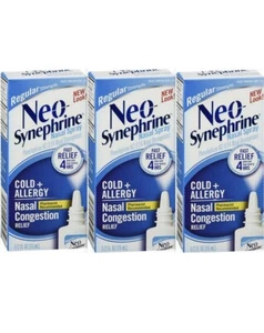 3 PACK- Neo-Synephrine Nasal Decongestant Spray Regular Strength 15ml Each - Picture 1 of 1