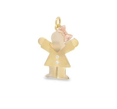 14K Girl Charm with Dia. - Image 1 of 4
