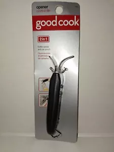 Good Cook 2 in 1  Black Plastic Can Punch And Bottle Opener - Picture 1 of 4