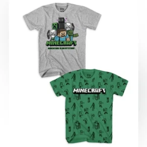 NWT Mad Engine Minecraft Adventure is an Attitude Boys 2 Pack T-shirts Size L - Picture 1 of 10