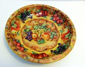 Bandeja de fruta vintage 1971 Daher decorada de metal redondo de lata de 10" Inglaterra - Imagen 1 de 9
