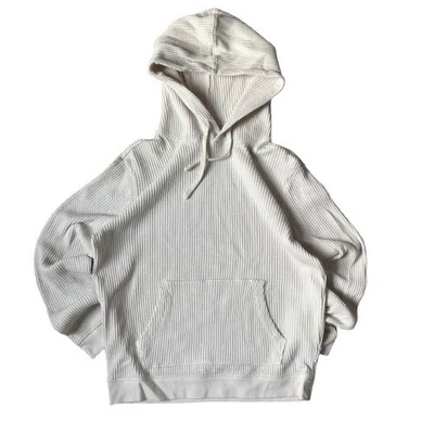 Sudadera con capucha tejida gofre crema American Eagle para mujer talla XS Y2K Cold Gear Foto 1 de 4