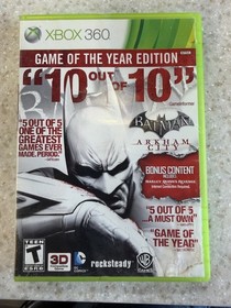 BATMAN ARKHAM CITY GOTYE  X-BOX XBOX 360 GAME DISC, MANUAL AND CASE NES HQ