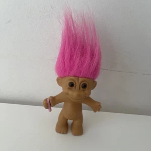 Vintage Troll Doll Russ 11cm Pink Hair 1990s - Picture 1 of 3
