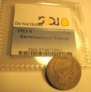 1913 S * Silber FRISEURVIERTEL * SCHLÜSSELDATUM * wie gesehen * USA KOSTENLOSER VERSAND bitte - Bild 1 von 12