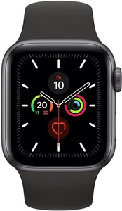 Apple Watch Series 5 GPS 44mm Alluminio Grigio Siderale Cinturino Sportivo Nero - Foto 1 di 1
