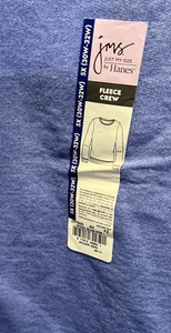 JMS Steel Blue Heather Fleece Crew Sweatshirt - 5X (30Wx32W) Neu mit Etikett - Bild 1 von 5