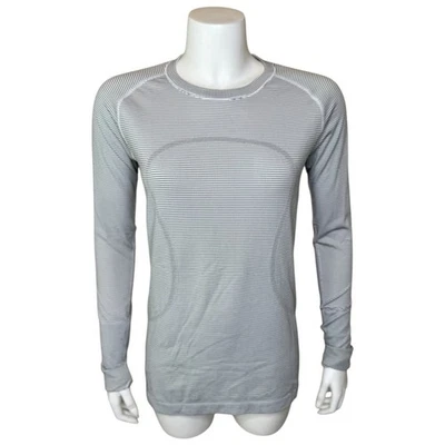 Lululemon Hawaiiin Islands Swiftly Tech Manga Larga Crew 10 Blanco Negro RARO Foto 1 de 4