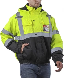 Chaqueta reflectante para hombre, chaquetas de alta visibilidad, chaquetas de seguridad para hombre, H... - Imagen 1 de 6