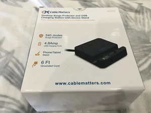 Cable Matters 2-Outlet Surge Protector with 4.8A 4-Port USB Charging Station NEW - Picture 1 of 5