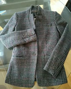 J Crew Stand Collar Plaid Wool Blazer Sz 00 - Picture 1 of 12