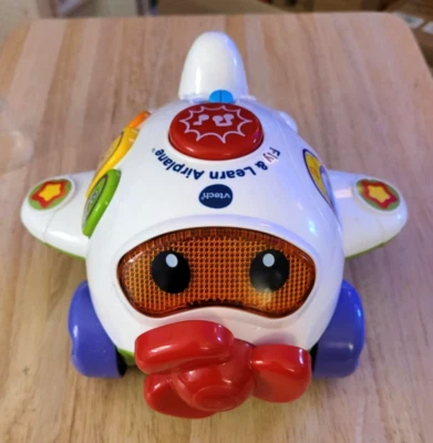 Vtech Interactive Musical Fly & Learn Airplane Toy Lights Sounds Baby Push Pull - Image 1 of 4