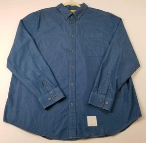 Five Four Button Up Shirt Men’s 2XL Blue Pocket Long Sleeves Cotton Casual Work - Picture 1 of 10