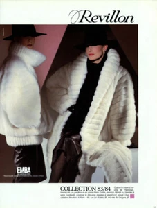 1984 Revillon Furs Emba chaqueta visón abrigo 1 página anuncio de revista - Imagen 1 de 1
