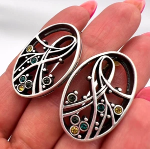 Massive Vintage Sterling Silber 925 Ohrstecker Damen Schmuck gemarkt 16,7gr " - Bild 1 von 8