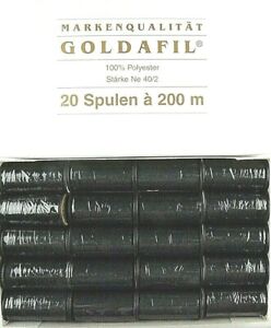 Polyestergarn Schwarz 20 Spulen a 200 meter (€ 0,004 /m)= 0,40/100m incl. Mwst.)
