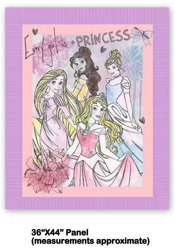 Princess Fabric 36" X 44" Panel Girl is a Princess Cotton CP55018 - Image 1 of 1