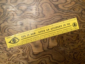 L.A.Central Interdepartmental Safety Committee Plastic Ruler & Calendar 1969 - Picture 1 of 2