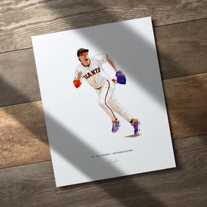 Willy Adames San Francisco Giants V1 Baseball 8x10 Print Poster Art Illustrated - Picture 1 of 10
