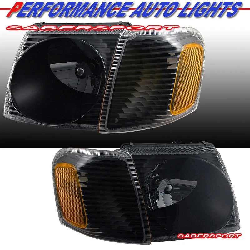 Faros negros con luces de esquina para 01-03 Explorer Sport / 01-05 Sport Trac Foto 1 de 1