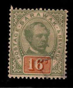 Sarawak Scott 17 Used lightly canceled 1897 scarce Brooke stamp. - Picture 1 of 2