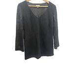 A Pea in The Pod Women's Black Maternity V-Neck Long Sleeve Blouse Size M #1193